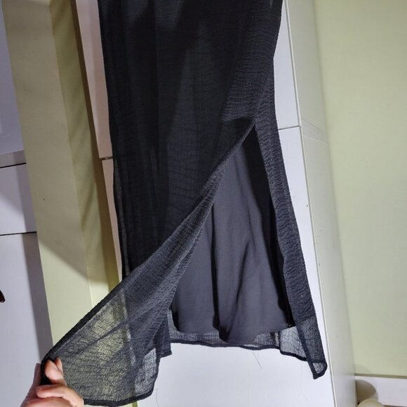❤️ 3 for $35 Aritzia babaton sheer  oversized maxi dress black xxs - Picture 4 of 10